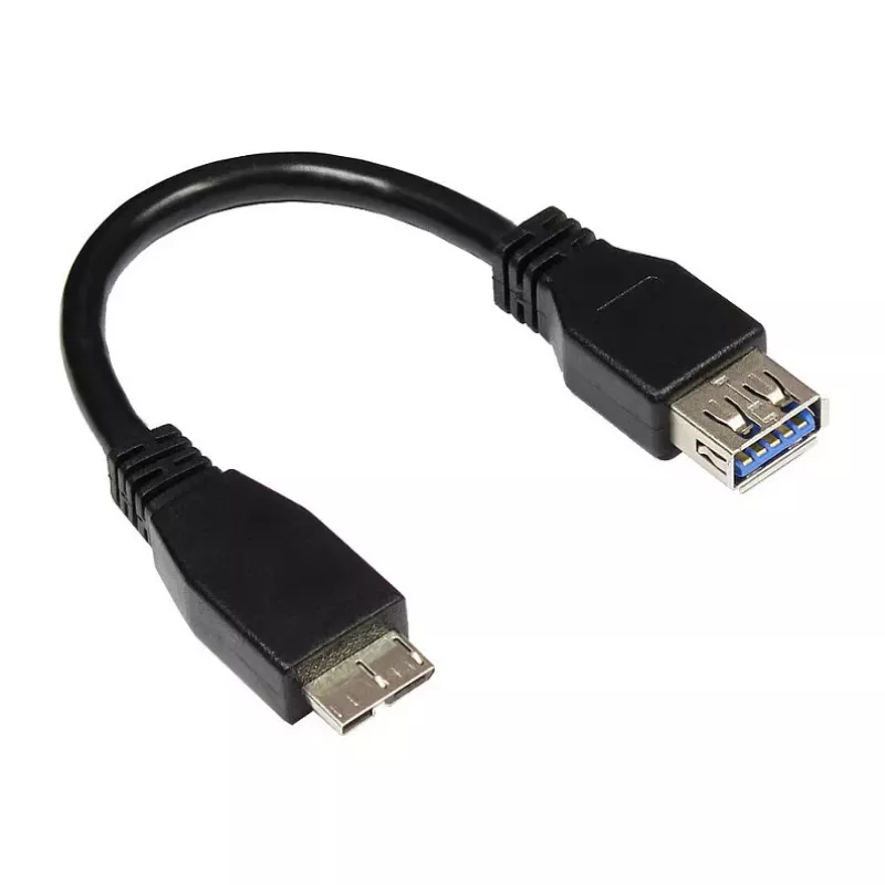 GoodConnections USB 3.0 OTG -adapterikaapeli, Micro USB B -pistoke USB-A -liitäntään, musta, 0,1 m