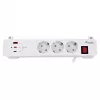Equip jatkojohto CEE 7/7 90° 3x Schuko / 2x USB-C + USB-A, valkoinen, 1,5m