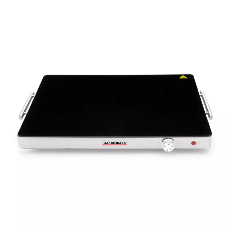 Gastroback 42491 Design-lämpölevy – 200 W, ruostumaton teräs ja lasi, 120 °C