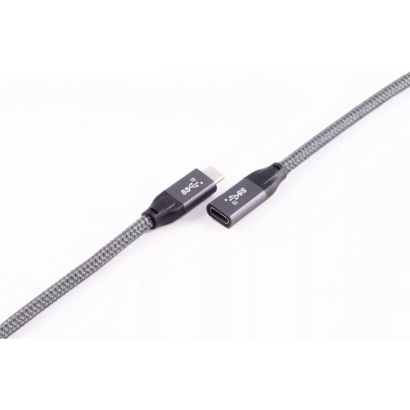 ShiverPeaks BASIC-S USB-C-jatkokaapeli, USB 3.2 Gen 2, 2,0 m, musta