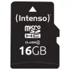 Intenso 16GB MicroSDHC Class 4 -muistikortti SD-sovittimella, jopa 21 MB/s lukunopeus, musta