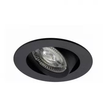 SYNERGY21 Helios LED -upotettava kattospotti musta pyöreä kääntyvä lämmin valkoinen 5W 400lm 2700K