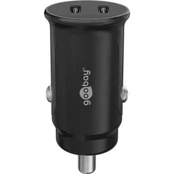 GOOBAY Dual-USB-C PD -autolaturi (Power Delivery), musta - 30W (12/24V) sopii USB-C-laitteille
