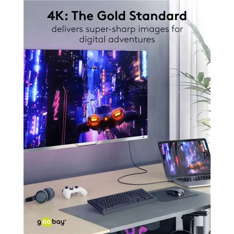 Goobay HDMI High-Speed -kaapeli Ethernetillä | Soft | 0,5 m
