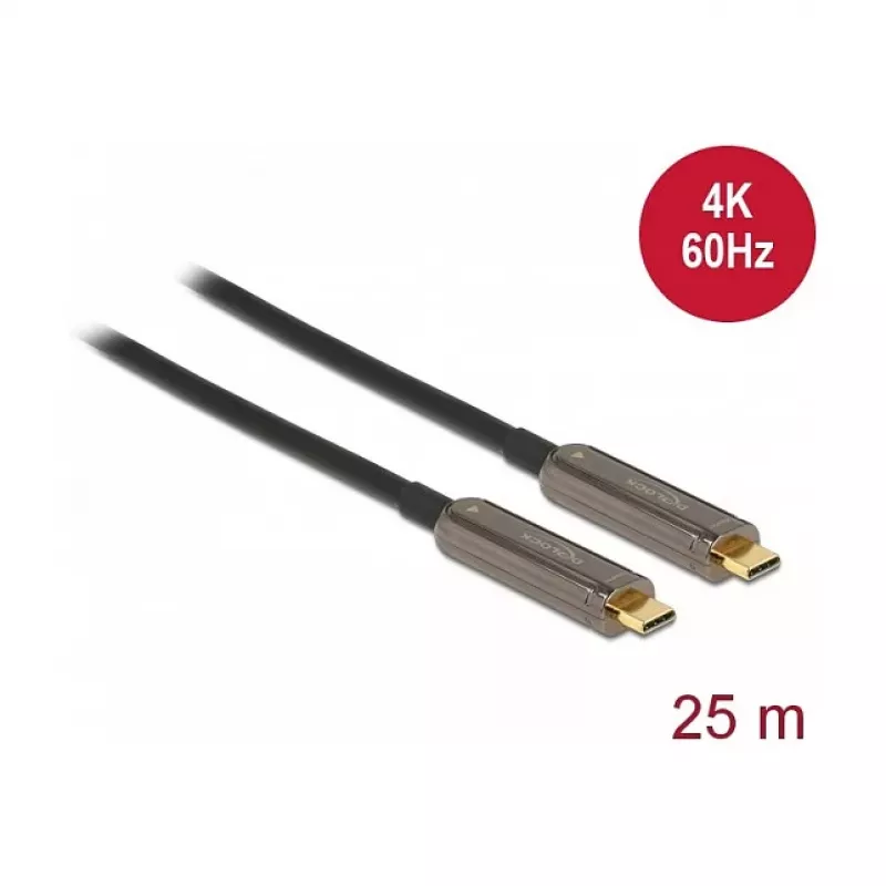 Delock Active Optical USB-C -videokaapeli 4K 60 Hz 25 m