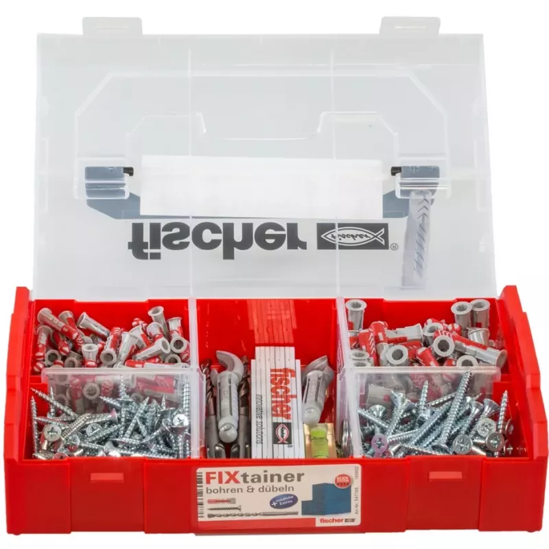 Fischer FIXtainer poranterä- ja tulppavalikoima