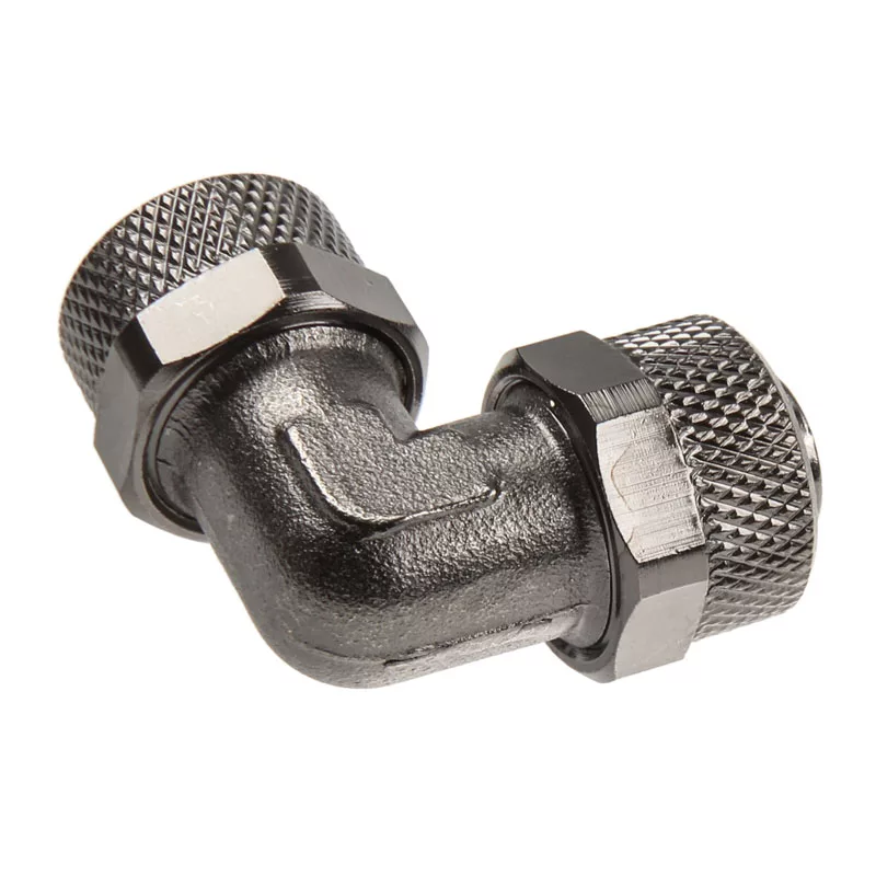 Adapteri 90° 13/10mm - 13/10mm - nikkeli musta