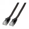 EFB RJ45 litteä patchkaapeli Cat.6A U/UTP PVC 0,25 m musta