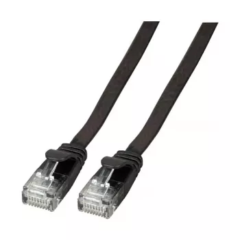 EFB RJ45 litteä patchkaapeli Cat.6A U/UTP PVC 0,25 m musta