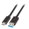 EFB Elektronik USB 3.2 Gen 1 SuperSpeed -kaapeli, Type-A-uros Type-C-urokseen, 3A, 5 Gbit/s, 0,5 m, musta