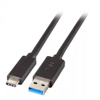 EFB Elektronik USB 3.2 Gen 1 SuperSpeed -kaapeli, Type-A-uros Type-C-urokseen, 3A, 5 Gbit/s, 0,5 m, musta
