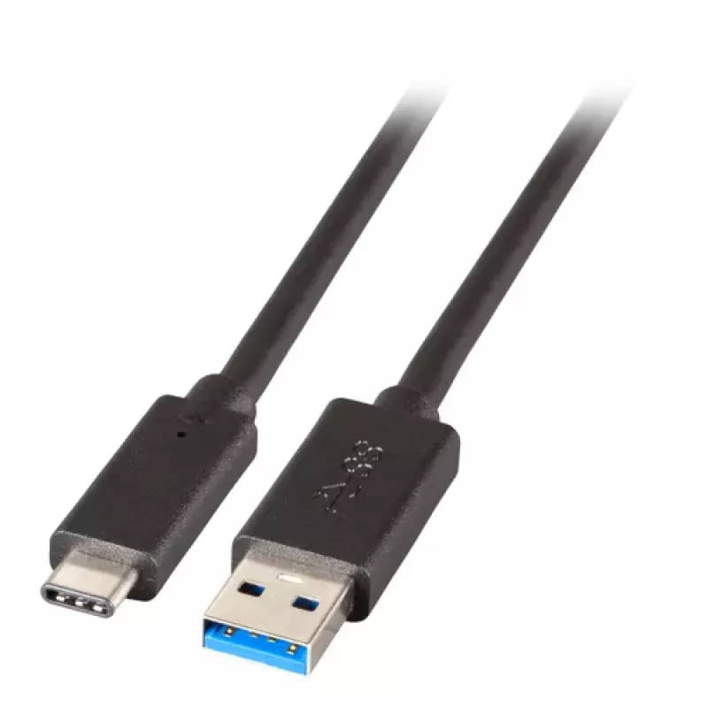 EFB Elektronik USB 3.2 Gen 1 SuperSpeed -kaapeli, Type-A-uros Type-C-urokseen, 3A, 5 Gbit/s, 0,5 m, musta
