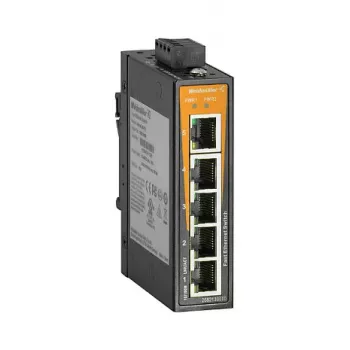 WEIDMUELLER IE-SW-EL05-5TX hallitsematon Fast Ethernet -teollisuuskytkin, 5x RJ45, DIN-kisko