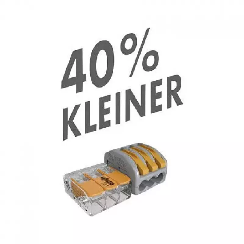 WAGO 221-412 2-johdin kompakti liitosliitin, 0,2-4 mm², 100 kpl