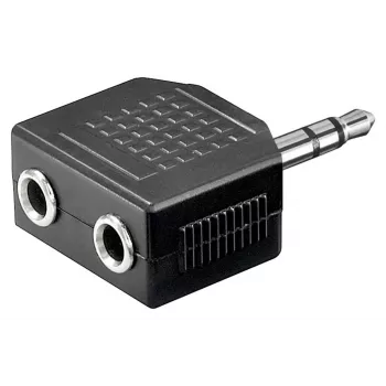 Goobay kuuloke-AUX-adapteri 3,5 mm jack 1-to-2 jakaja, 0,2 m, musta