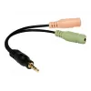 Logilink audiojakkisovitin, 4-napainen, 3,5 mm stereouros - 2x 3,5 mm naaras, 0,15 m