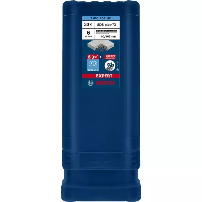 BOSCH EXPERT SDS plus-7X iskuporanterä 6mm 100mm työpituus 30 kpl:n sarja