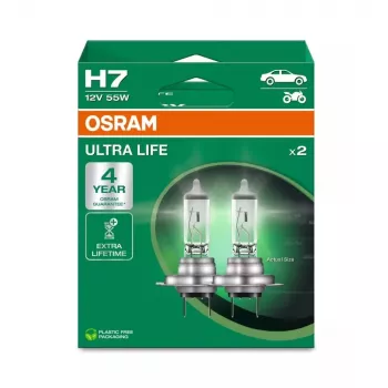Osram H7 Ultra Life 2 kpl:n pakkaus halogeeniajovalolamput 12V 55W