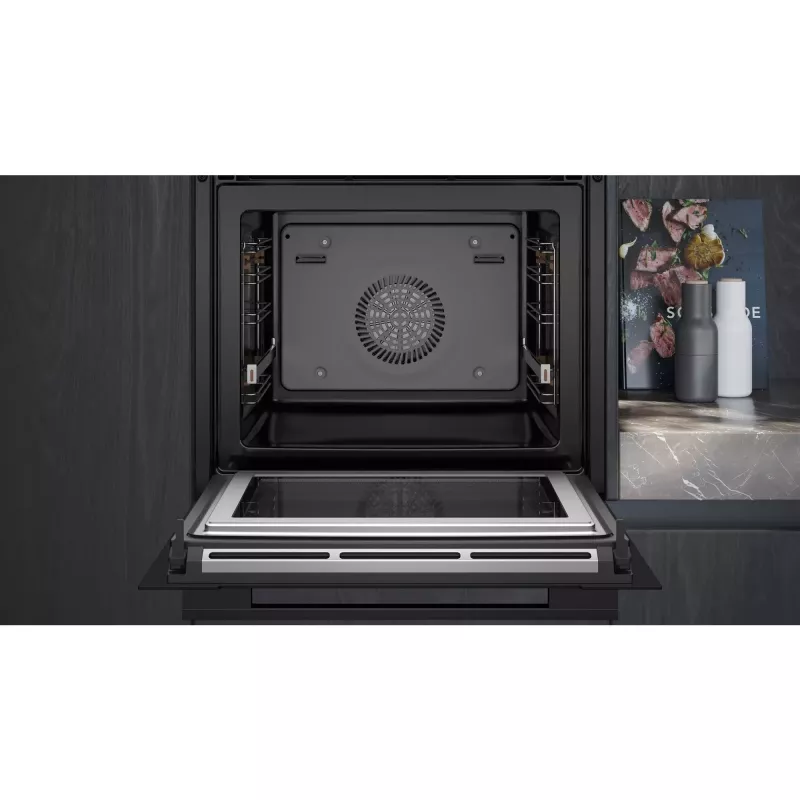 SIEMENS HM736GAB1 iQ700 kalusteisiin asennettava mikroaaltouuni, musta, 60 cm, Home Connect