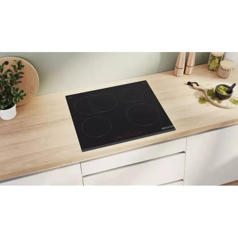 Bosch PIF631HB1E induktiokeittotaso, 4 keittoaluetta, kosketusohjaus, kehyksetön, 59,2 cm, ajastin, lapsilukko, musta