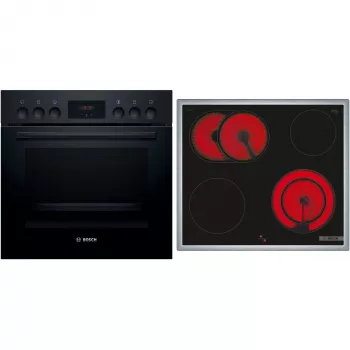 Bosch HND211LB2 musta kalusteisiin asennettava uuni ja induktioliesi -sarja (HEF113BB0 + NKN645GA2E)