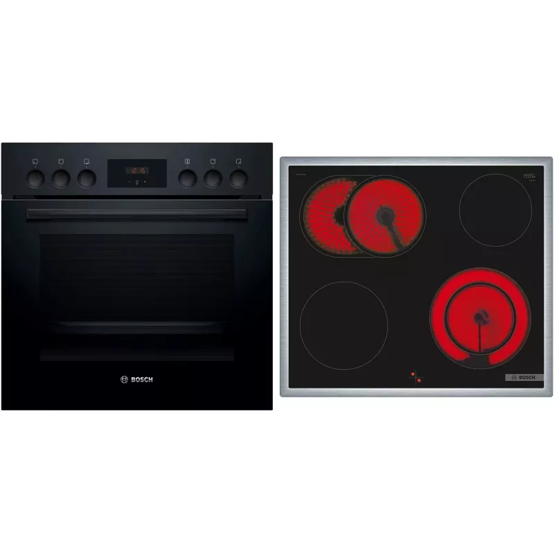 Bosch HND211LB2 musta kalusteisiin asennettava uuni ja induktioliesi -sarja (HEF113BB0 + NKN645GA2E)