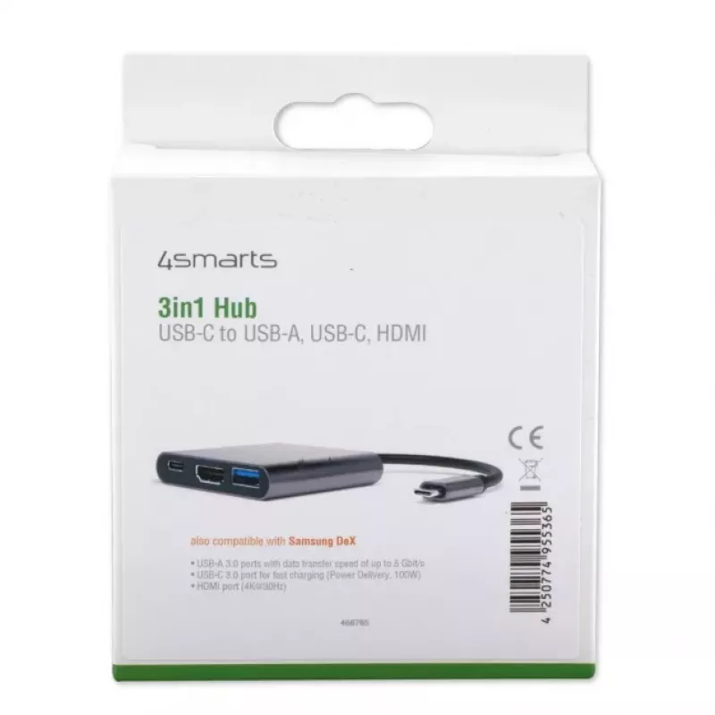 4SMARTS 3in1-keskitin DeX-toiminnolla, harmaa