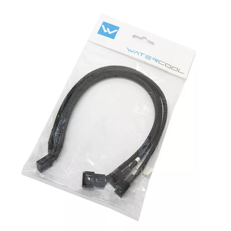 Watercool Y-haaroitin 3-tuuletin PWM, musta - 30 cm