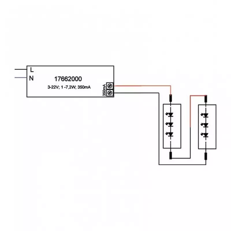 Brumberg 17662000 LED-vakiovirtalähde 7,2W 350mA 230V musta