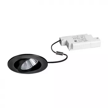 BRUMBERG DAMITA pyöreä LED-upotusvalaisin 6W 480lm 3000K lämmin valkoinen IP65 musta kääntyvä 30° vaihekatkaisulla himmennettävä 230V