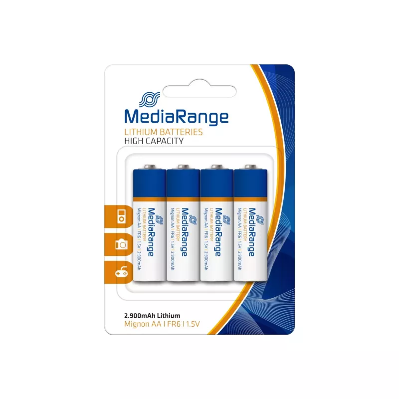 MEDIARANGE MRBAT154 litium AA-paristo 1,5V 4 kpl:n pakkaus