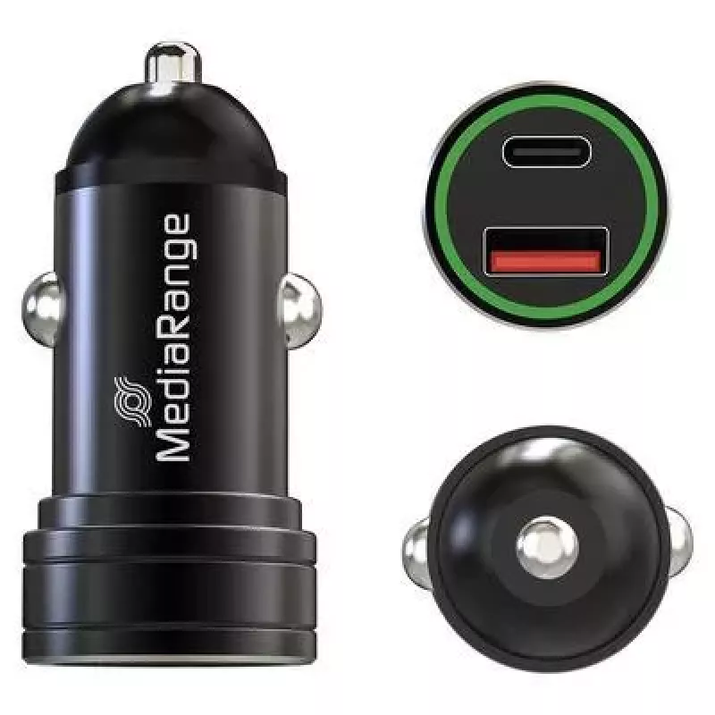 MEDIARANGE MRMA120 20W USB-C autolaturi Power Deliveryllä, musta