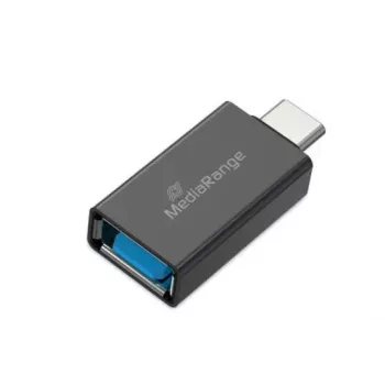 MEDIARANGE MRCS216 USB-A - USB-C sovitin, musta, 5 Gbit/s
