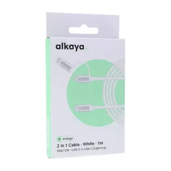 ALKAYA Speed Flex punottu datakaapeli 65W 1m valkoinen (CL-60006)