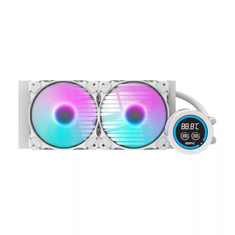 Darkflash DN-D240 WHITE 240mm All-in-One neste-CPU-jäähdytin ARGB-valaistuksella, valkoinen
