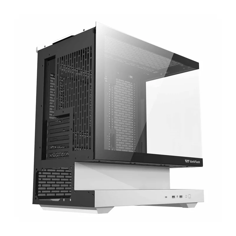 Darkflash F1 Mid Tower-tietokonekotelo valkoinen + 6 ARGB-tuuletinta