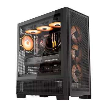 DarkFlash AIRNOVA Mid-Tower-tietokonekotelo musta + 3 x 120mm ARGB-tuuletinta