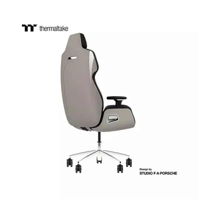 Thermaltake ARGENT E700 Ice Grey Metallic Alcantara-nahka pelituoli
