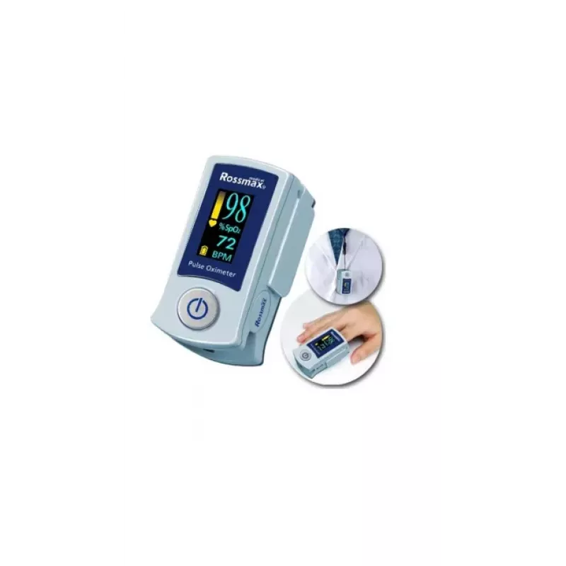 Rossmax SB200 pulssioksimetri sormiklipsillä ja Artery Check Technology -tekniikalla