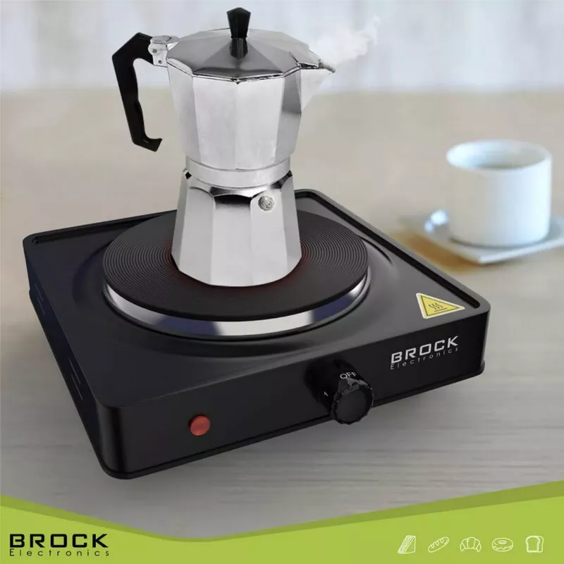 Brock EP 100 BK yksittäinen sähkökeittolevy, 1500 W, musta