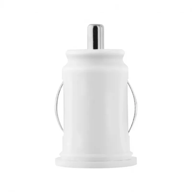TOTI Dual USB -autolaturi Micro-USB-kaapelilla 1m 2,1A, valkoinen