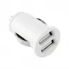 TOTI Dual USB -autolaturi Micro-USB-kaapelilla 1m 2,1A, valkoinen