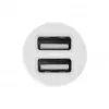TOTI Dual USB -autolaturi Micro-USB-kaapelilla 1m 2,1A, valkoinen