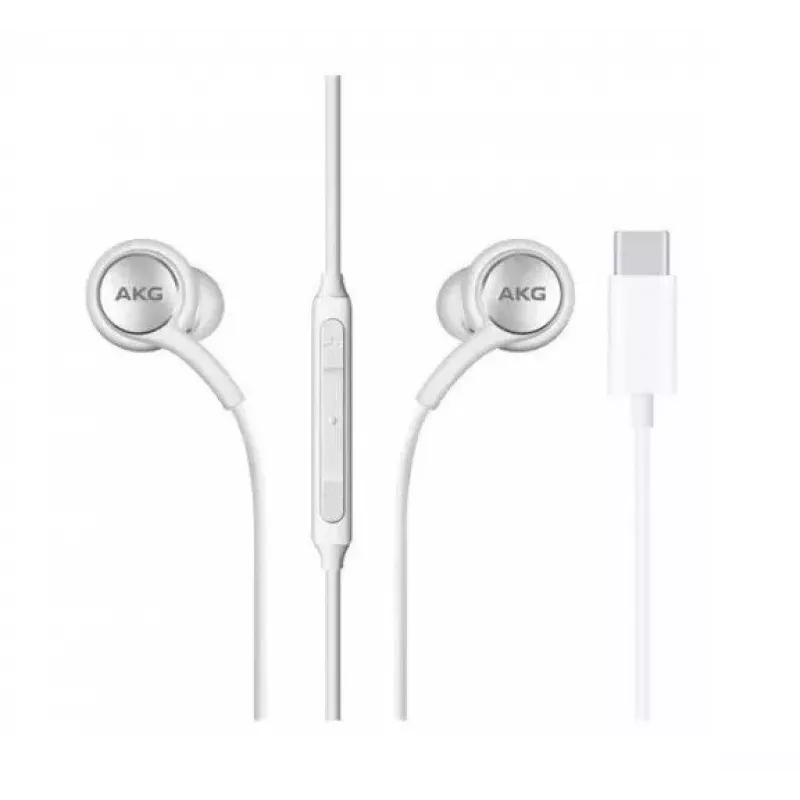 Samsung AKG -kuulokkeet pussissa, valkoinen