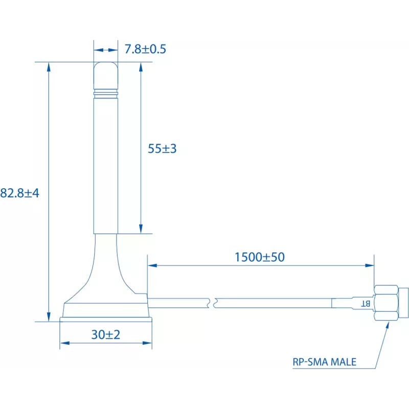 Teltonika Bluetooth-magneettiantenni SMA 3 dBi 2,4 GHz