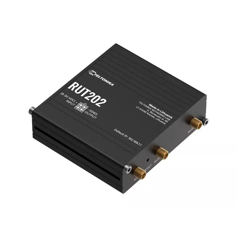 Teltonika RUT202 - 4G LTE -langaton reititin, Wi-Fi 4, 2x Ethernet, DIN-kisko
