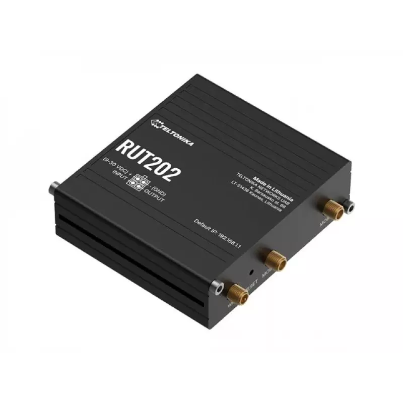 Teltonika RUT202 - 4G LTE -langaton reititin, Wi-Fi 4, 2x Ethernet, DIN-kisko