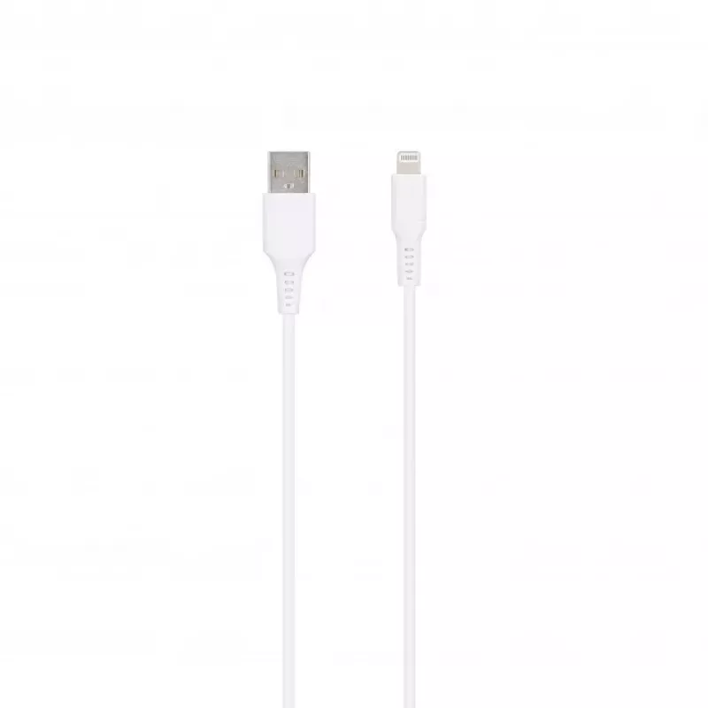 SEEK TOTI USB-A - Lightning, 1m PVC-datakaapeli 2A (ei MFI), valkoinen