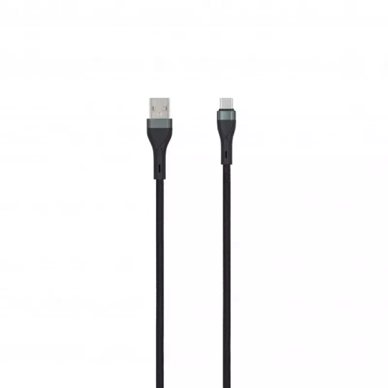 SEEK TOTI USB-A - USB-C -kaapeli punottu 2m 3A musta