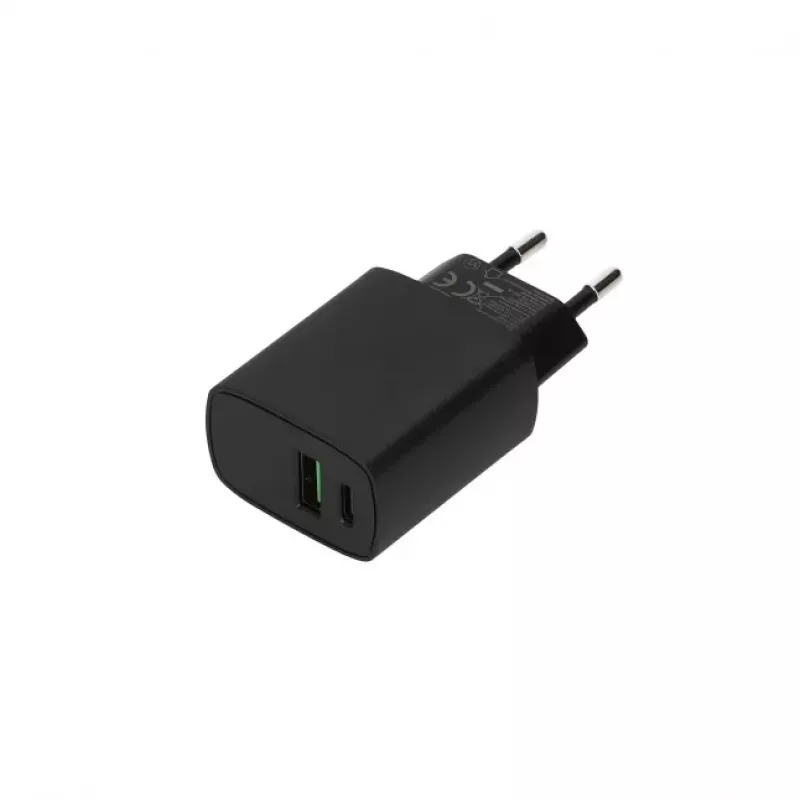 SEEK TOTI 20W Type-C + USB A -seinäpikalaturi, musta